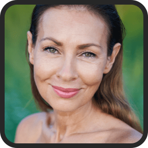 Adult woman discussing daily visual wellness support with VisiFlora