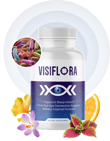 VisiFlora eye support supplement designed for visual clarity and gut-eye wellness support